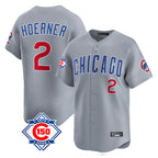 Chicago Cubs #2 Nico Hoerner Player Gray AmberGomez Road 150th Anniversary Limited Home Stitched Jerseys