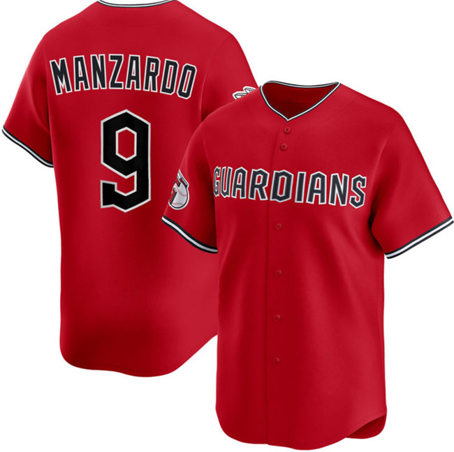 Cleveland Guardians #9 Kyle Manzardo Red AmberGomez Alternate Limited Stitched Jersey
