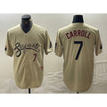 Arizona Diamondbacks #7 Corbin Carroll Number 2021 Gold AmberGomez City Connect Cool Base Stitched Jerseys