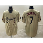 Arizona Diamondbacks #7 Corbin Carroll Number 2021 Gold AmberGomez City Connect Cool Base Stitched Jerseys