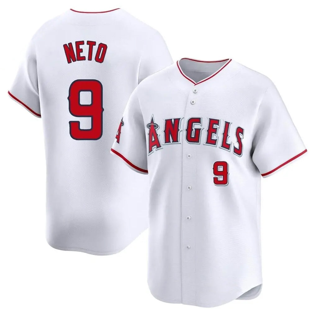 Los Angeles Angels #9 Zach Neto Player White AmberGomez Limited Home Stitched Jerseys