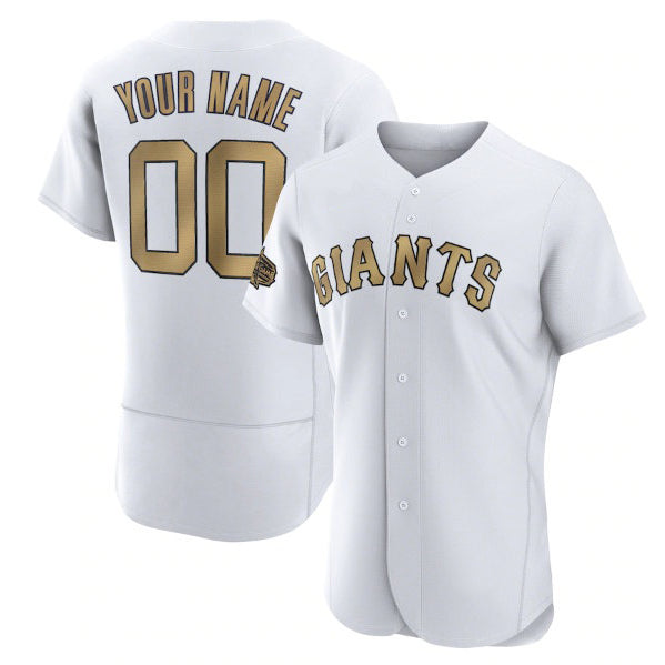 Custom San Francisco Giants Active Player White AmberGomez 2022 All-Star Flex Base Stitched Jersey