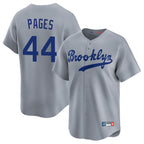Los Angeles Dodgers #44 Andy Pages Player Gray AmberGomez Game Limited Home Stitched Jerseys