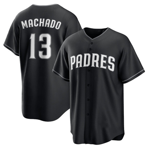 San Diego Padres #13 Manny Machado Black AmberGomez Lights Out Limited Stitched Jersey