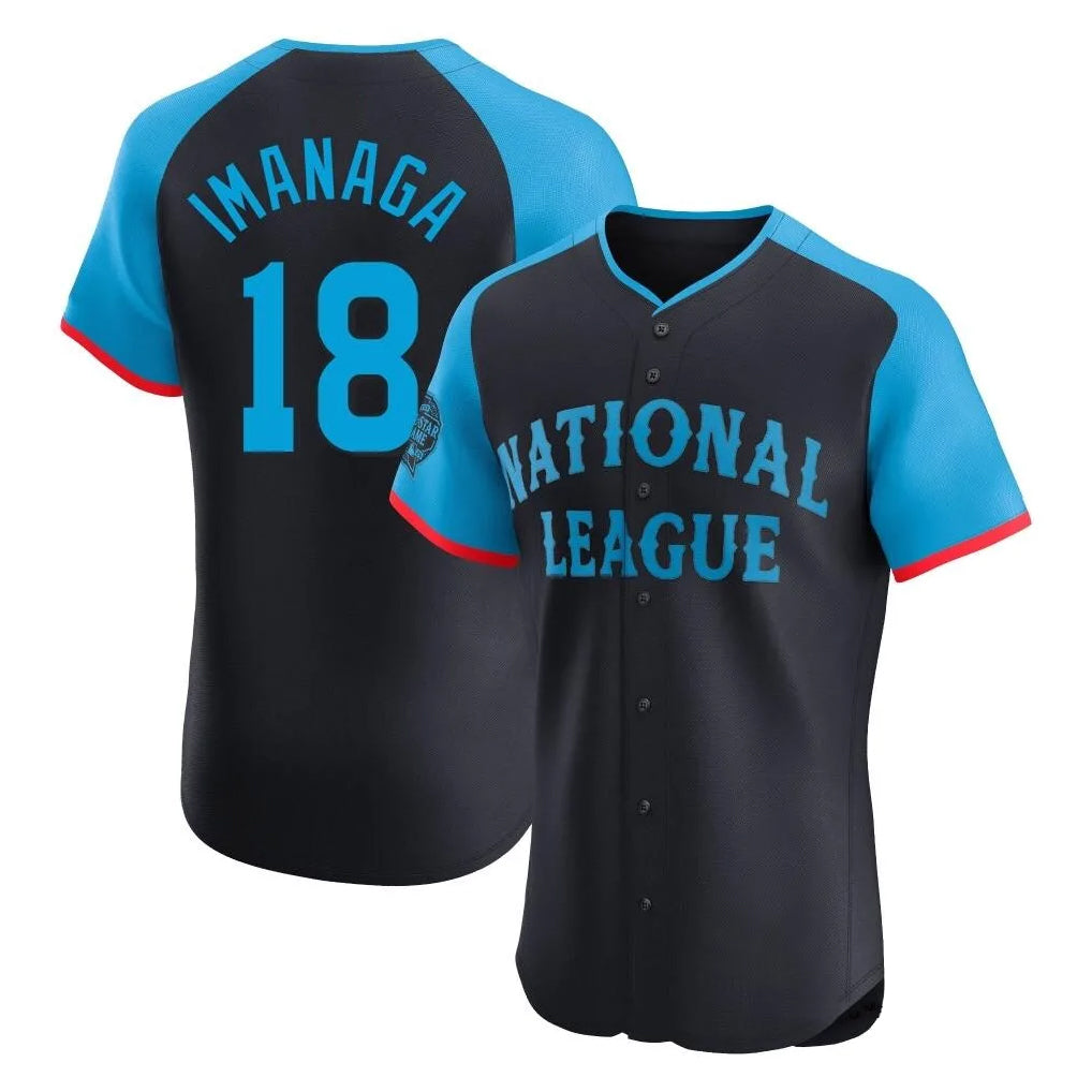 Chicago Cubs #18 Shota Imanaga Player Navy AmberGomez National League All-Star Limited Elite Game Home Stitched Jerseys