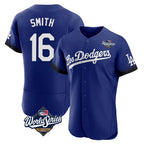 Los Angeles Dodgers #16 Will Smith Player Royal AmberGomez World Series City Connect Elite Home Stitched Jerseys