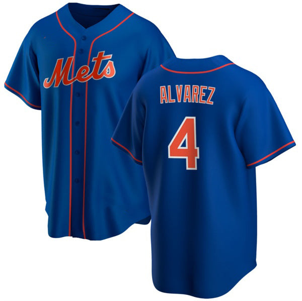 New York Mets #4 Francisco ¨¢lvarez Royal AmberGomez Cool Base Stitched Jersey