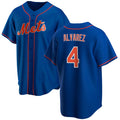New York Mets #4 Francisco ¨¢lvarez Royal AmberGomez Cool Base Stitched Jersey