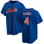 New York Mets #4 Francisco ¨¢lvarez Royal AmberGomez Cool Base Stitched Jersey