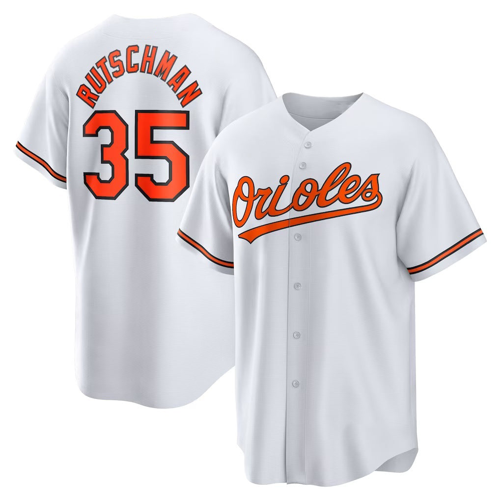 Baltimore Orioles #35 Adley Rutschman White AmberGomez Replica Player Jersey