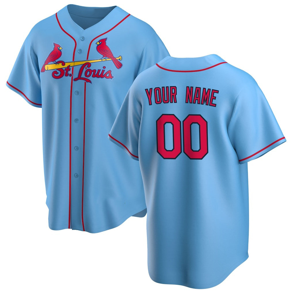 Custom St. Louis Cardinals Light Blue AmberGomez Alternate Replica Jersey
