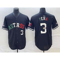 Houston Astros #3 Jeremy Pena Number Mexico Black AmberGomez Cool Base Stitched Jersey