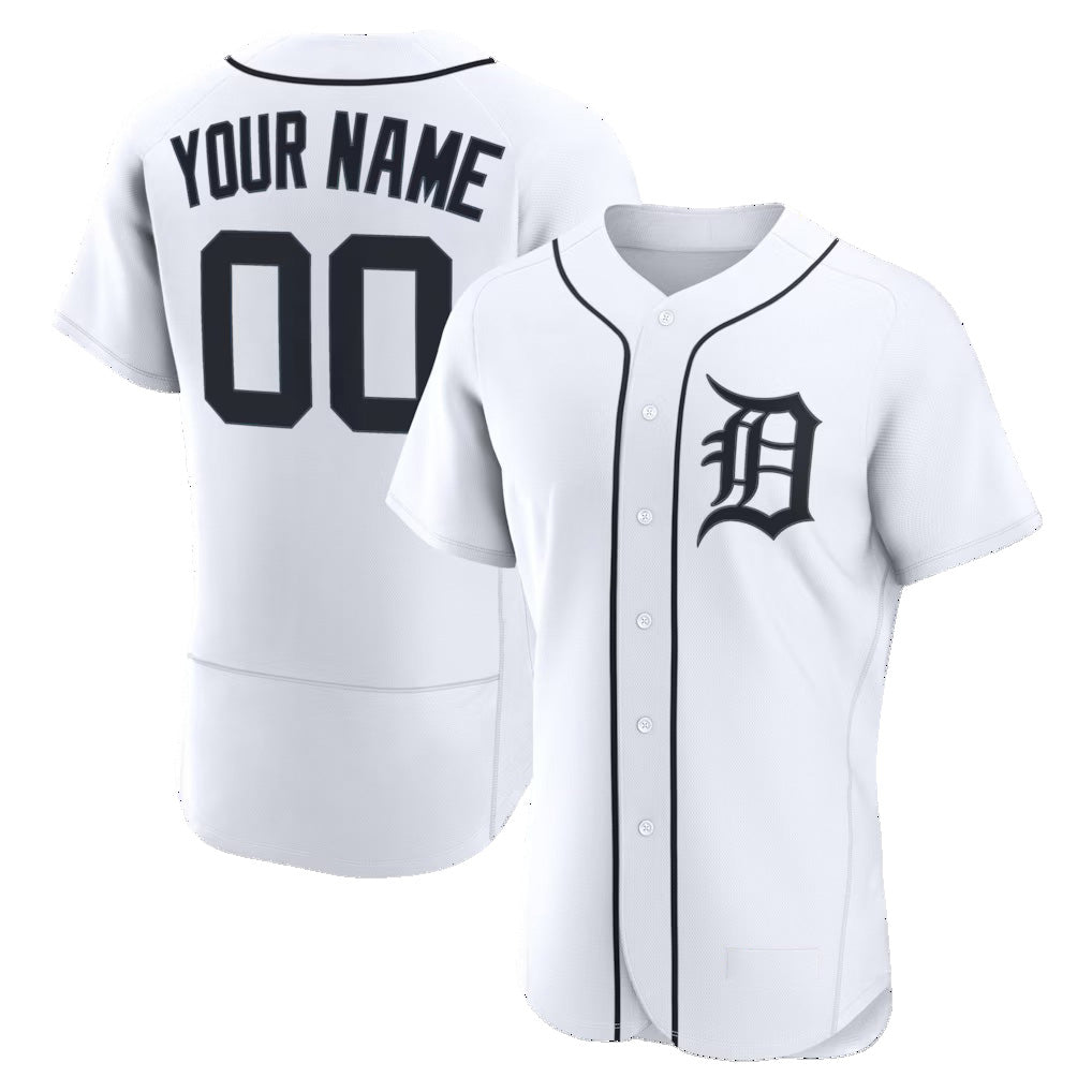 Custom Detroit Tigers White AmberGomez Home Authentic Jersey