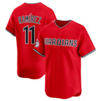 Cleveland Guardians #11 Jose Ramirez Red AmberGomez Alternate Limited Stitched Jersey