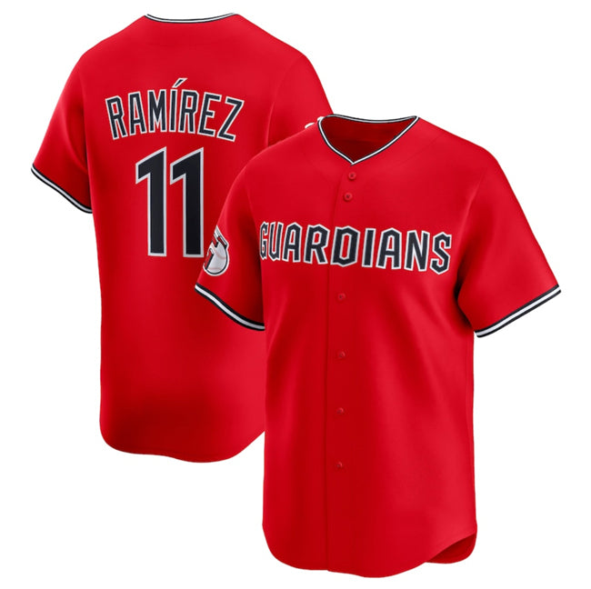 Cleveland Guardians #11 Jose Ramirez Red AmberGomez Alternate Limited Stitched Jersey