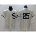 Chicago White Sox #25 Andrew Vaughn 2021 Cream Navy AmberGomez Field of Dreams Flex Base Stitched Jersey