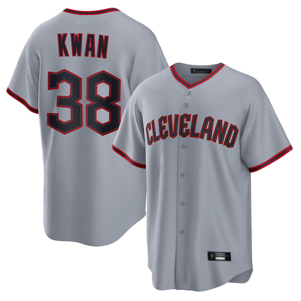 Cleveland Guardians #38 Steven Kwan Player Gray AmberGomez Home Game Stitched Jerseys