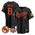 Baltimore Orioles #8 Cal Ripken Player Black AmberGomez 30th Anniversary of 2131 Home Game Stitched Jerseys