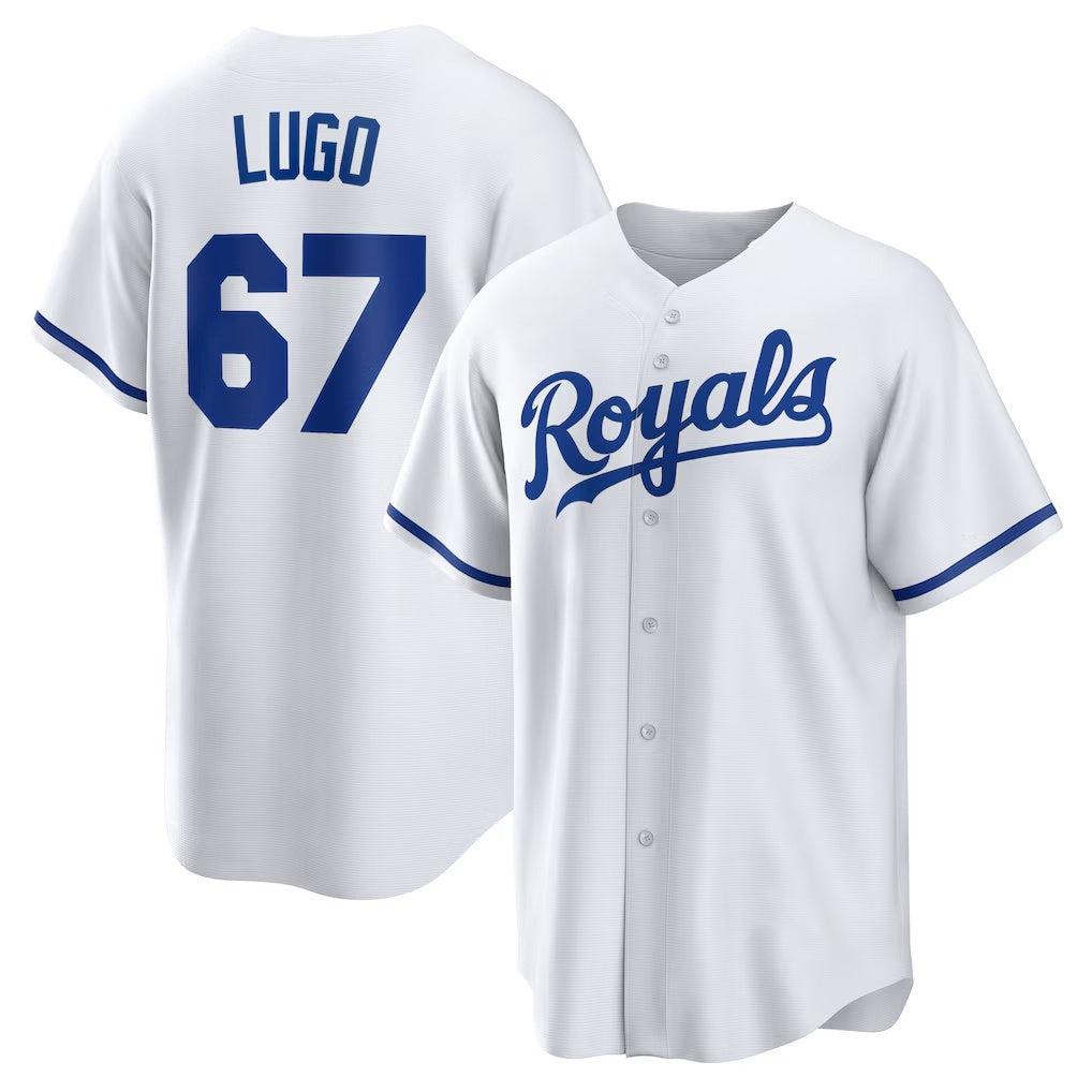 Kansas City Royals #67 Seth Lugo White AmberGomez Home Replica Jersey