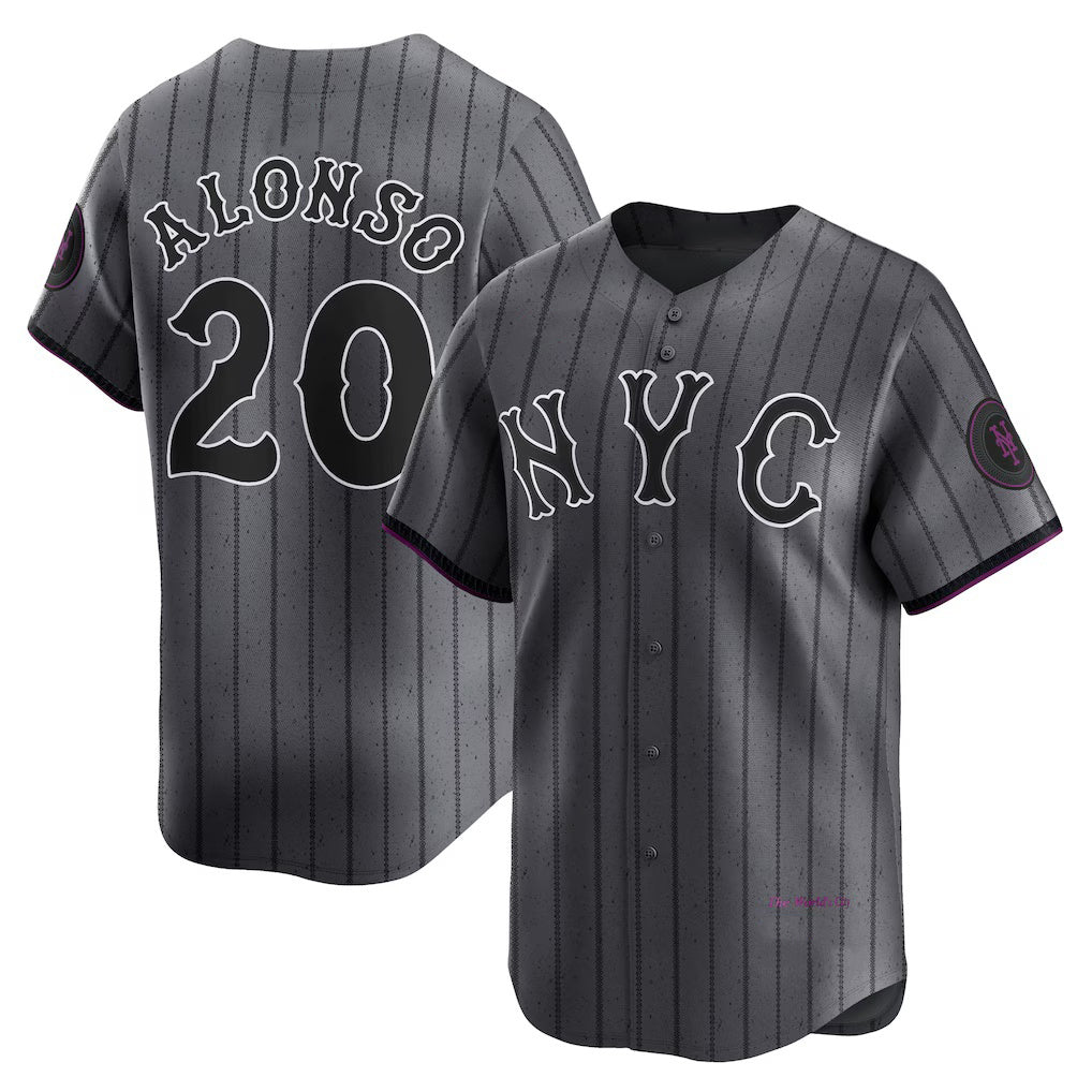 New York Mets #20 Pete Alonso Graphite AmberGomez 2024 City Connect Limited Player Jersey