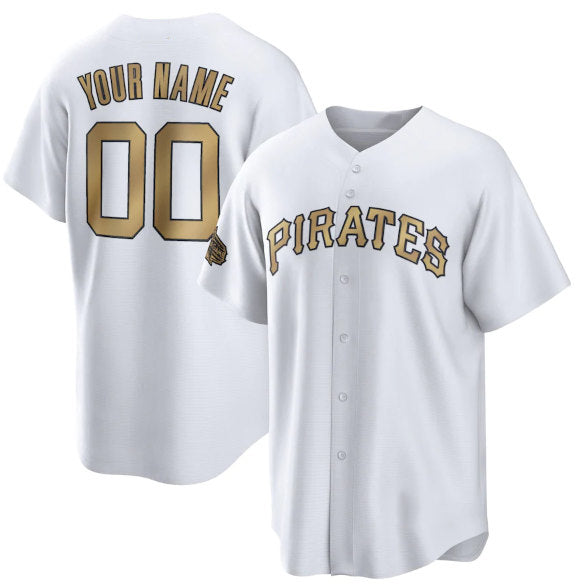 Custom Pittsburgh Pirates Active Player White AmberGomez 2022 All-Star Cool Base Stitched Jersey