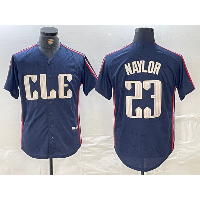 Cleveland Guardians #23 Josh Naylor Navy AmberGomez 2024 City Connect Limited Stitched Jersey