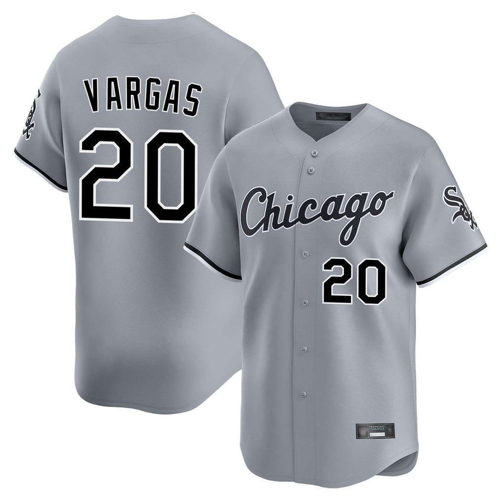 Chicago White Sox #20 Miguel Vargas Player Gray AmberGomez Road Limited Home Stitched Jerseys