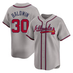 Atlanta Braves #30 Drake Baldwin Player Gray AmberGomez Limited Home Game Stitched Jerseys