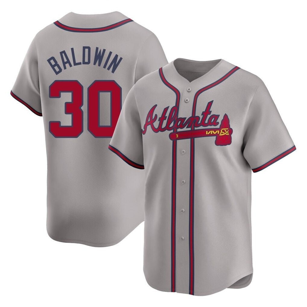 Atlanta Braves #30 Drake Baldwin Player Gray AmberGomez Limited Home Game Stitched Jerseys