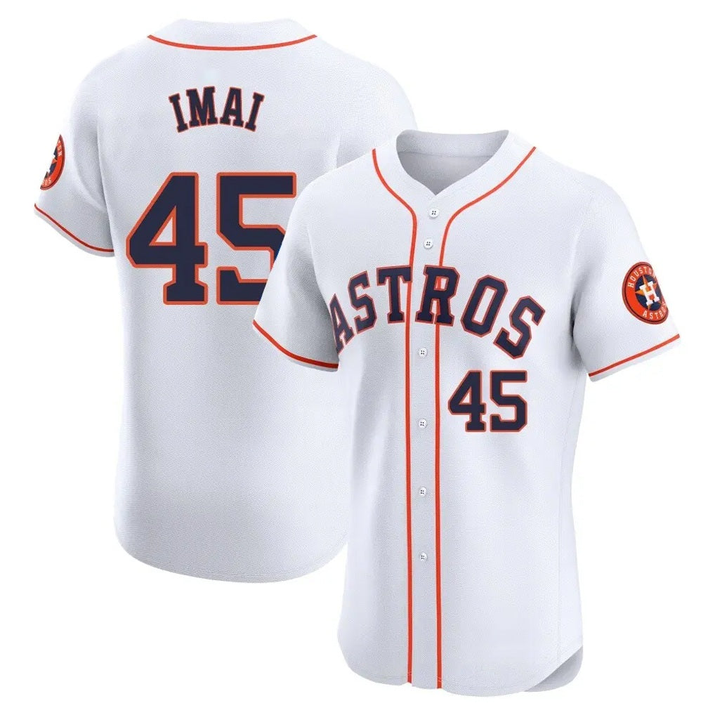 Houston Astros #45 Tatsuya Imai Player White AmberGomez Limited Elite Home Stitched Jerseys