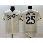 Minnesota Twins #25 Byron Buxton 2023 Cream AmberGomez Flex Base Stitched Jersey