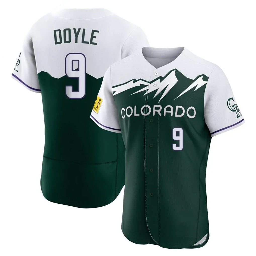 Colorado Rockies #9 Brenton Doyle Player Green AmberGomez City Connect Limited Elite Home Stitched Jerseys