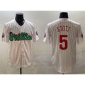 Philadelphia Phillies #5 Bryson Stott White AmberGomez Phanatic Cool Base Stitched Jersey