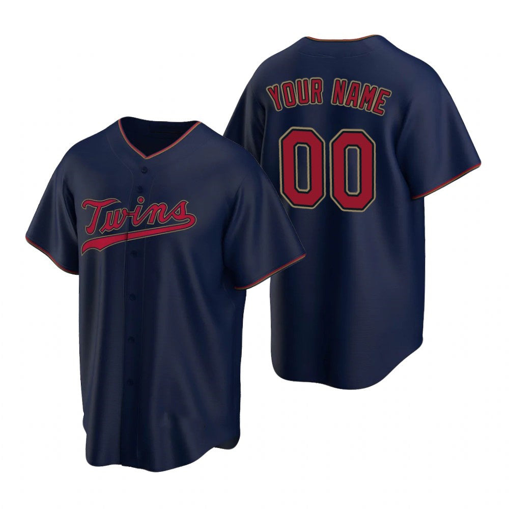 Custom Minnesota Twins Navy AmberGomez 2020 Stitched Cool Base Jersey