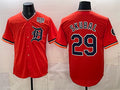 Detroit Tigers #29 Tarik Skubal Orange AmberGomez 2026 Alternate USA 250' Patch Vapor Premier Limited Stitched Jersey