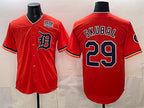 Detroit Tigers #29 Tarik Skubal Orange AmberGomez 2026 Alternate USA 250' Patch Vapor Premier Limited Stitched Jersey