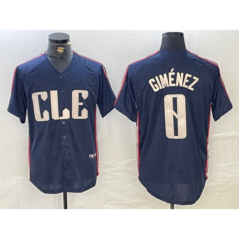 Cleveland Guardians #0 Andres Gimenez Navy AmberGomez 2024 City Connect Limited Stitched Jersey 2