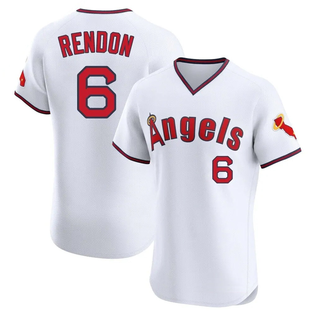 Los Angeles Angels #6 Anthony Rendon Player White AmberGomez T-shirt Home Limited Elite Stitched Jerseys
