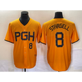 Pittsburgh Pirates #8 Willie Stargell Number Gold AmberGomez 2023 City Connect Stitched Jersey 2