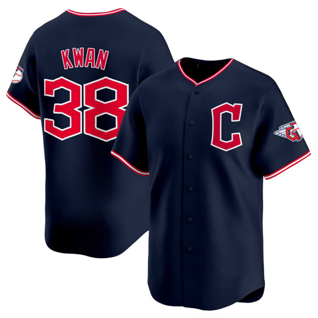 Cleveland Guardians #38 Steven Kwan Navy AmberGomez 2025 Alternate Limited Stitched Jersey