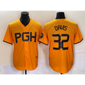 Pittsburgh Pirates #32 Henry Davis Yellow AmberGomez 2023 City Connect Stitched Jersey 2