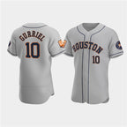 Houston Astros #10 Yuli Gurriel Gray AmberGomez 60th Anniversary Flex Base Stitched Jersey