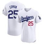 Los Angeles Dodgers #25 Tommy Edman Player Gold White AmberGomez Limited Elite Home Stitched Jerseys