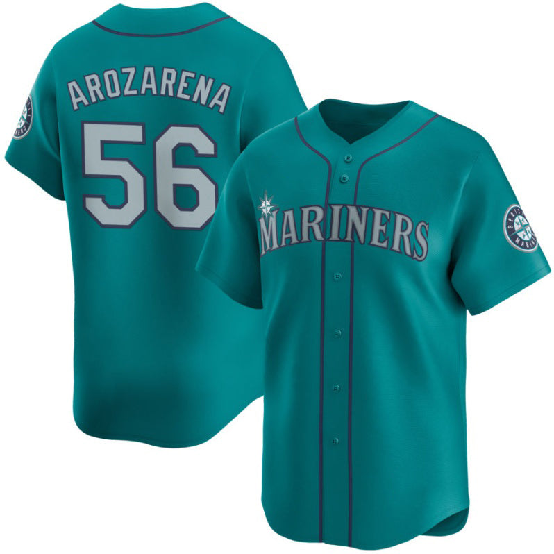 Seattle Mariners #56 Randy Arozarena Aqua AmberGomez Alternate Limited Stitched jersey
