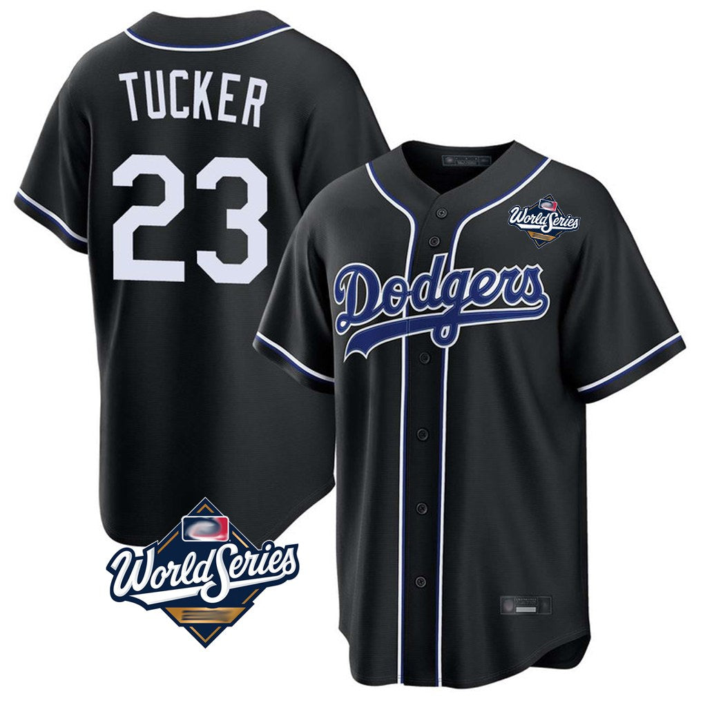 Los Angeles Dodgers #23 Kyle Tucker Player Black AmberGomez World Series Carbon Limited Home Stitched Jerseys