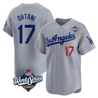 Los Angeles Dodgers #17 Shohei Ohtani Player Gray AmberGomez World Series Limited Home Stitched Jerseys