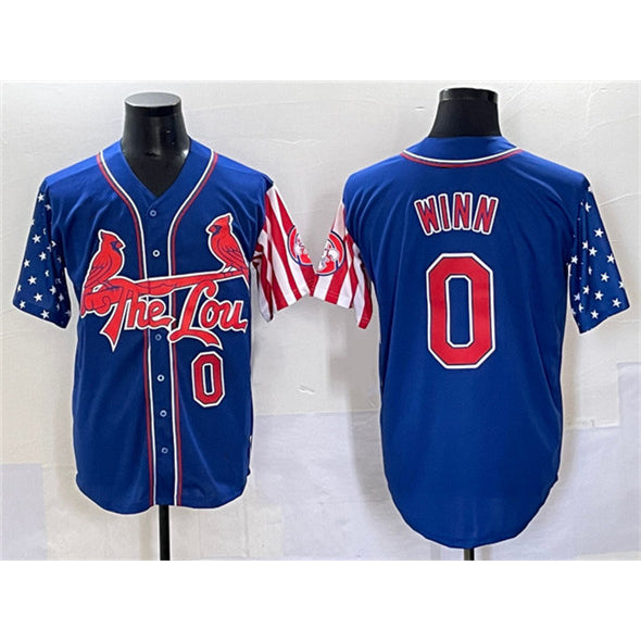 St. Louis Cardinals #0 Masyn Winn Royal AmberGomez Independence Day Vapor Premier Limited Stitched Jersey