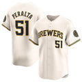 Milwaukee Brewers #51 Freddy Peralta Cream AmberGomez Limited Stitched Jersey