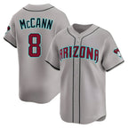 Arizona Diamondbacks #8 James McCann Player Gray AmberGomez Road Limited Home Game Stitched Jerseys