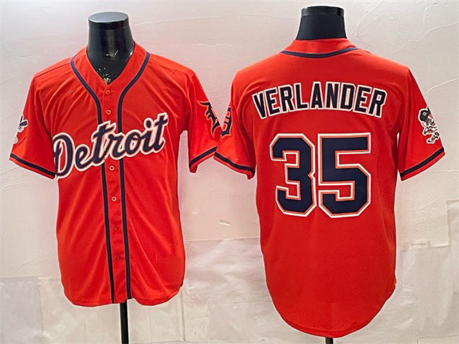 Detroit Tigers #35 Justin Verlander Orange AmberGomez 2026 Cool Base Stitched Jersey